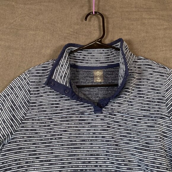 St. Johns Bay Womens Petite PM Striped Quarter Snap Mock Neck Pullover - Picture 6 of 9
